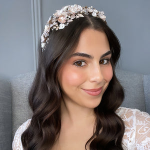 Nadja Flat Bridal Headpiece Hair Accessories - Headpieces  Rose Gold  