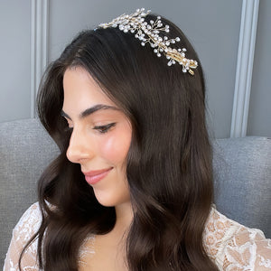 Sharlene Bridal Hair Vine (Gold) Hair Accessories - Headpieces    