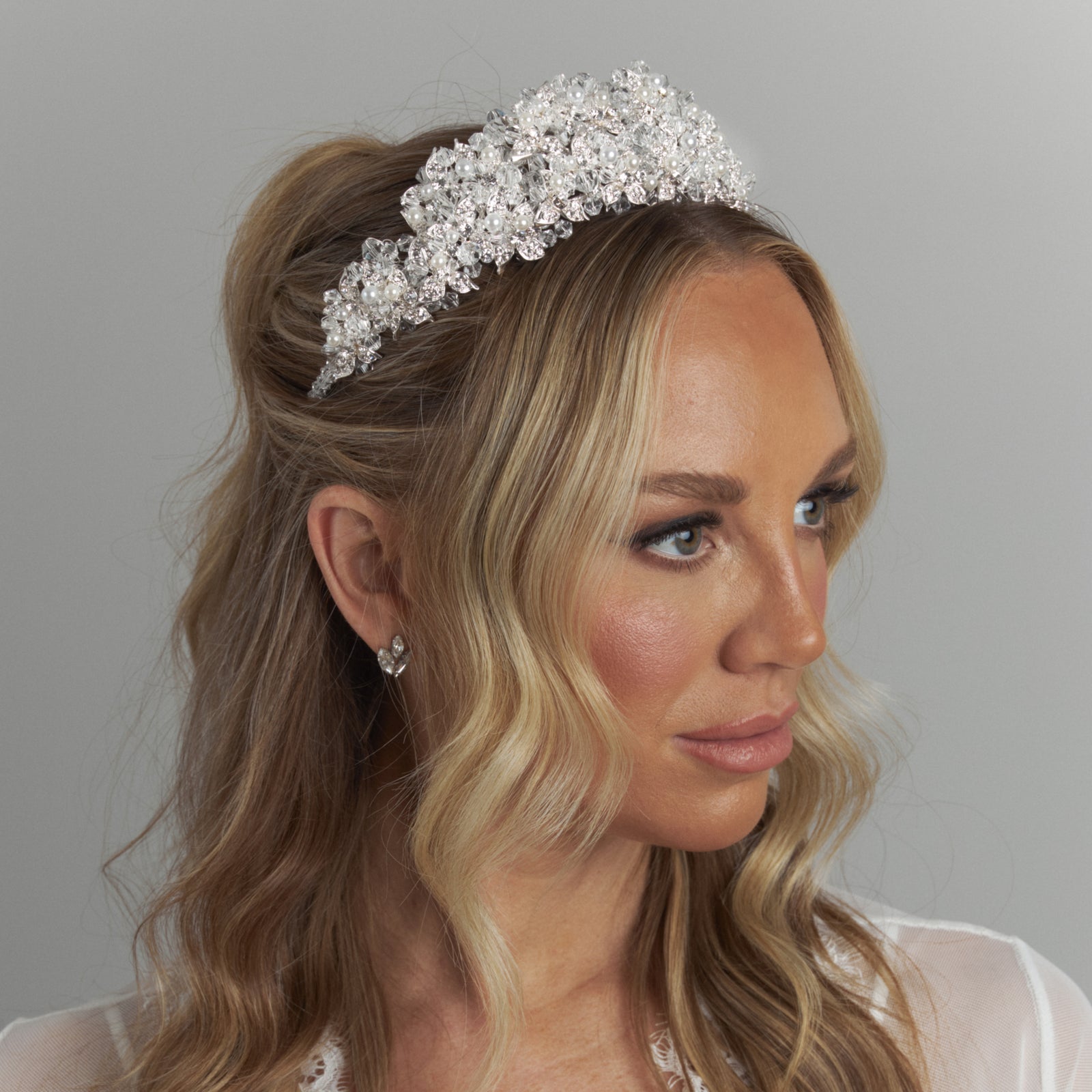 Dani Pearl Bridal Crown Hair Accessories - Tiara & Crown