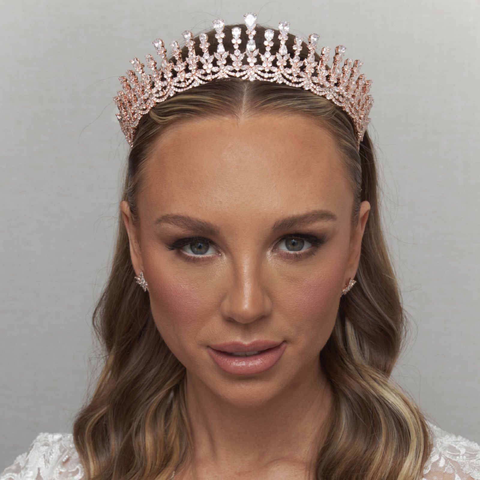 Emaline Crystal Bridal Crown Hair Accessories - Tiara & Crown