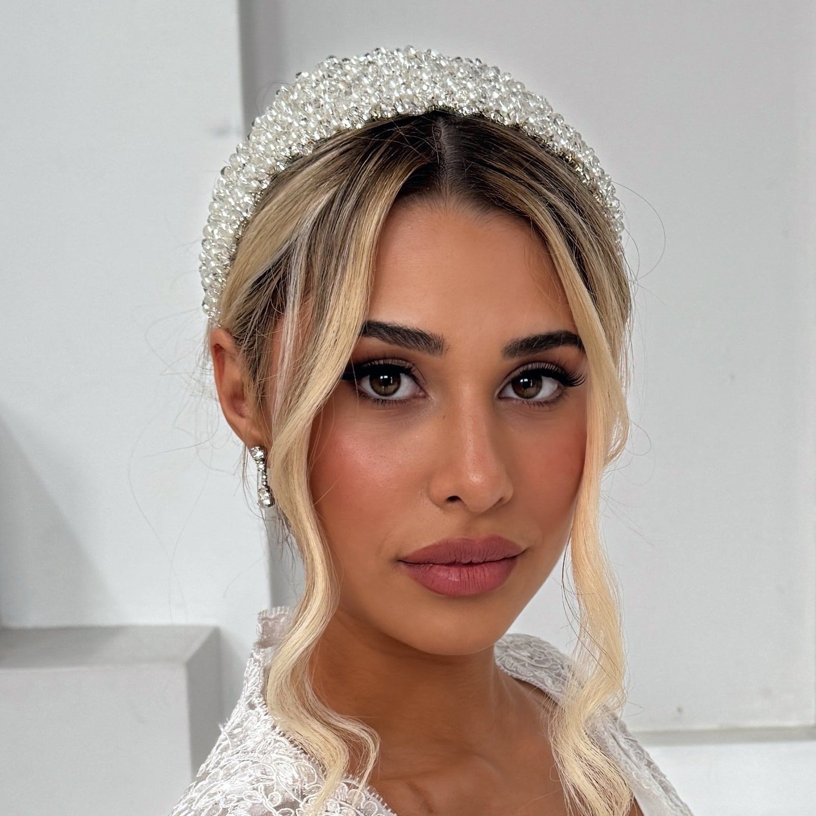 Jules Crystal Pearl Bridal Crown