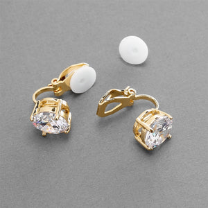 Horatia Bridal Earrings Clip On - Gold Earrings - Classic Stud    