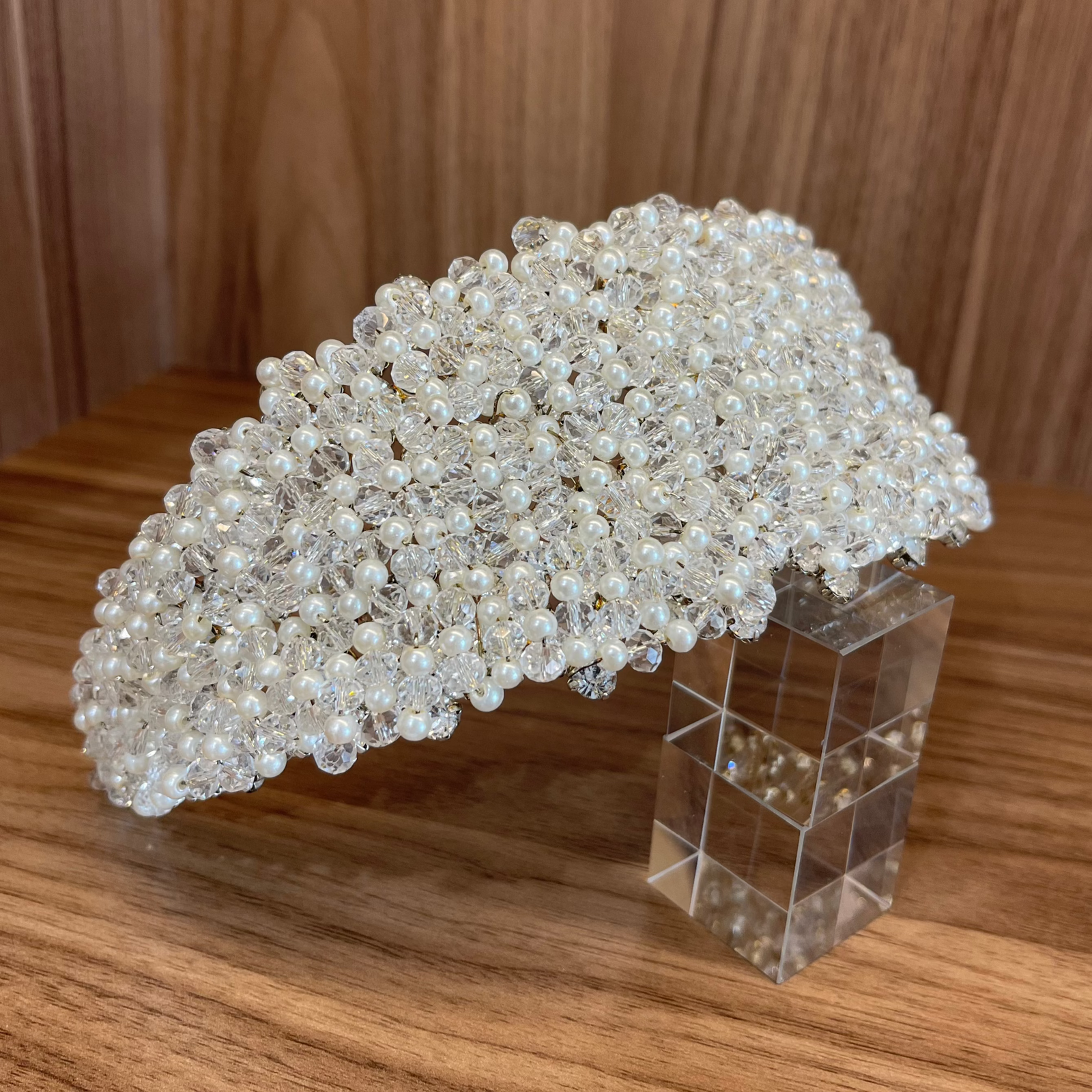 Jules Crystal Pearl Bridal Crown