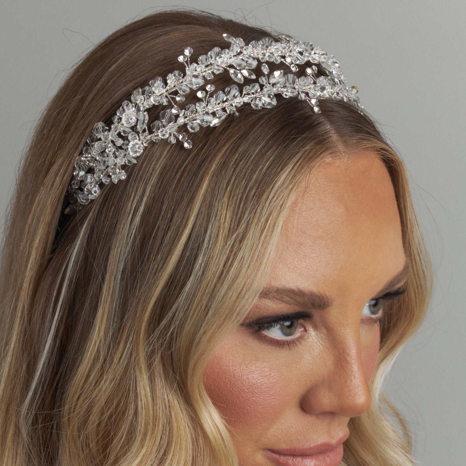Imogen Luxe Double Bridal Headband Hair Accessories - Headbands,Tiara