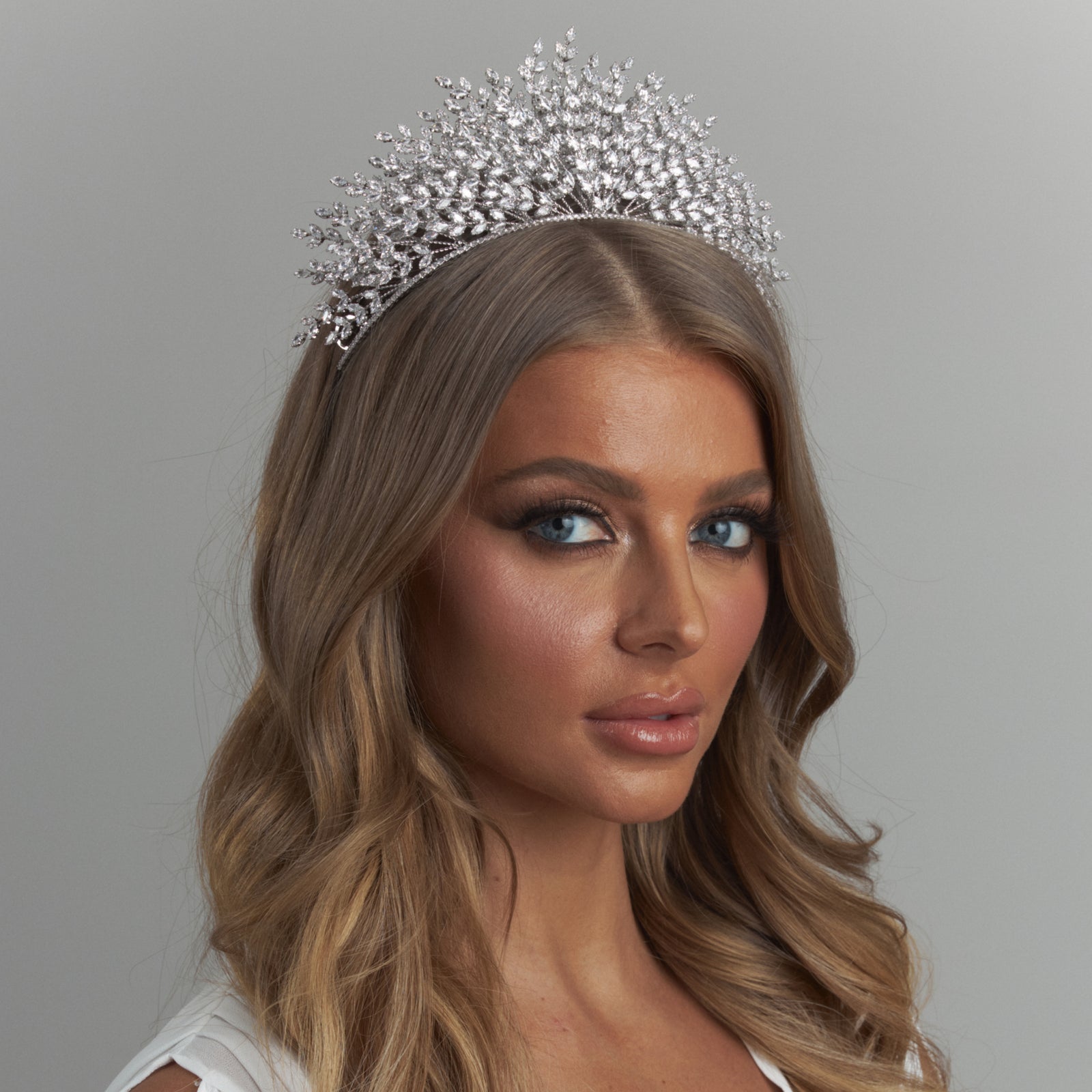 Liliana Crystal Bridal Crown Hair Accessories - Tiara & Crown