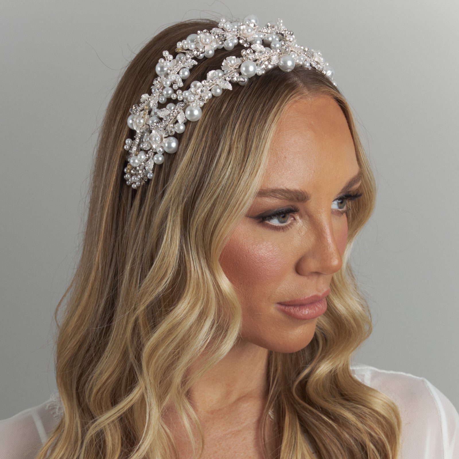 Orietta Double Bridal Headband Hair Accessories - Headbands,Tiara