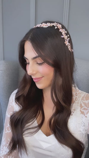 Lanza Bridal Hair Vine (Blush Pink)
