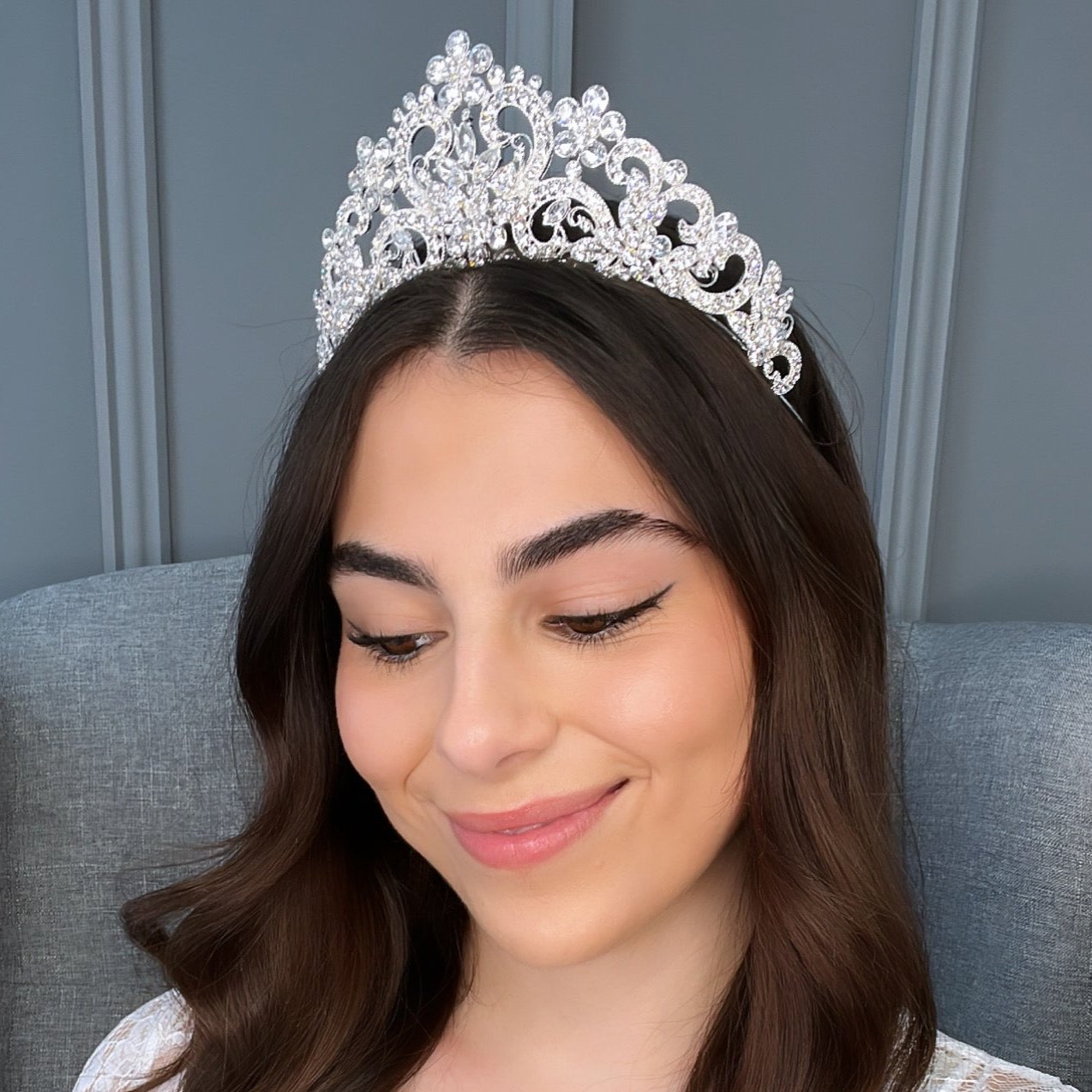 Bellazza Crystal Bridal Crown Hair Accessories - Tiara & Crown