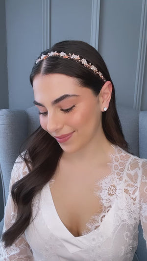 Bodin Bridal Headband Rose Gold