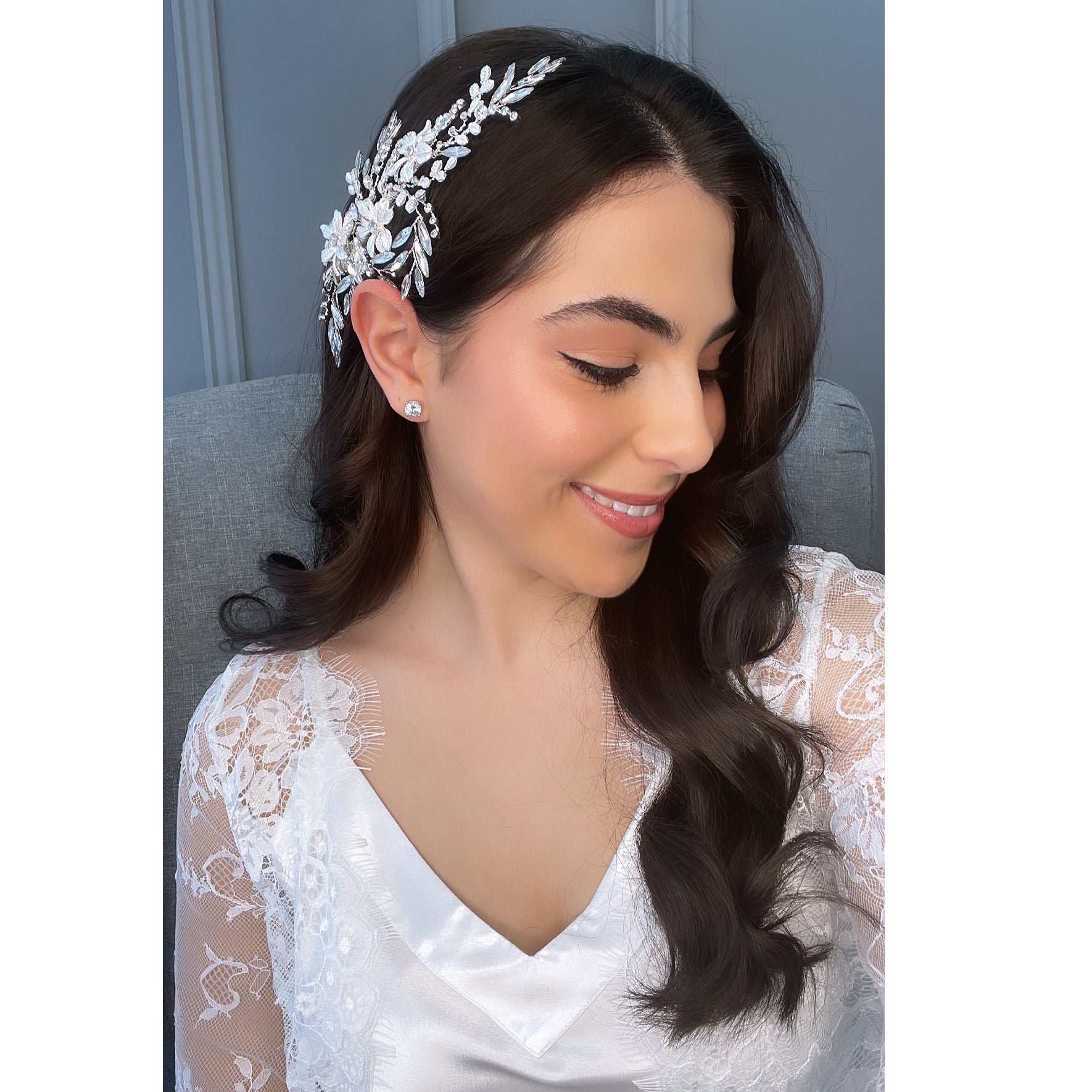Addison Bridal Headpiece Hair Accessories - Headpieces  Silver  