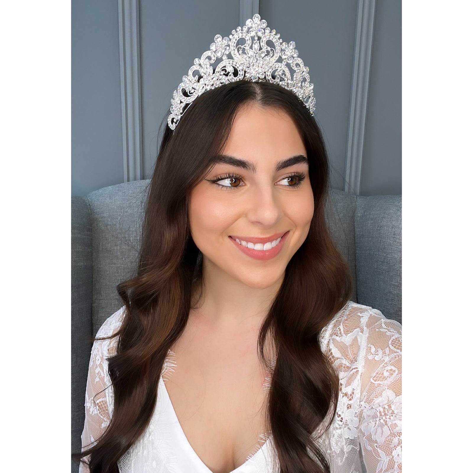 Bellazza Crystal Bridal Crown Hair Accessories - Tiara & Crown