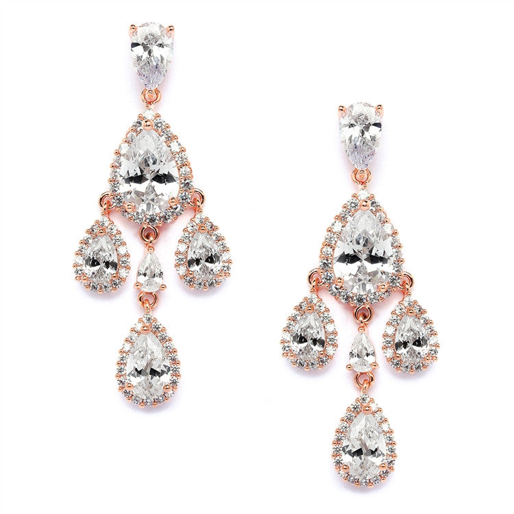 Adrienne Bridal Earrings Clip On Earrings - Long Drop