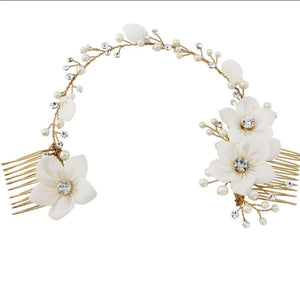 Anais Bridal Hair Vine Hair Accessories - Headpieces  Gold  