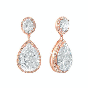 Cate Bridal Earrings - Rose Gold Earrings - Classic Short Drop    