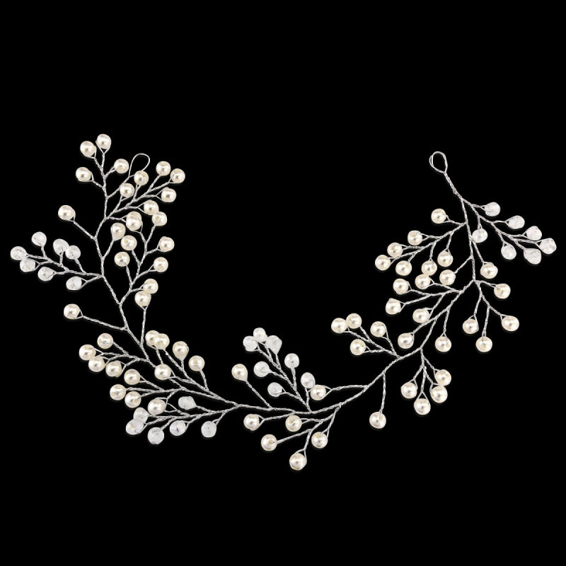 Claudia Pearl Bridal Hair Vine Hair Accessories - Headpieces