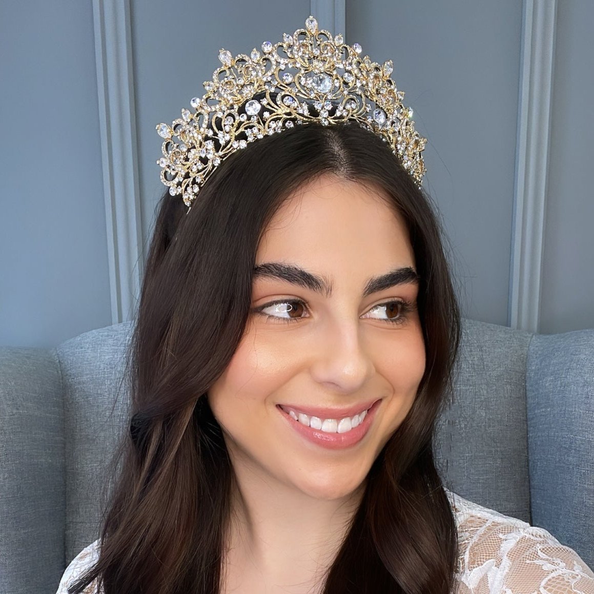 Wren Crystal Bridal Crown Hair Accessories - Tiara & Crown