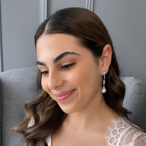 Felicite Pearl Bridal Earrings Earrings - Long Drop    
