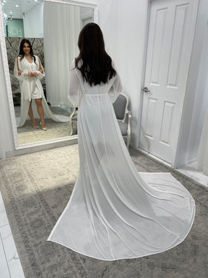 Elora Bridal Robe - Crepe Chiffon Bridal Robe - RTW    