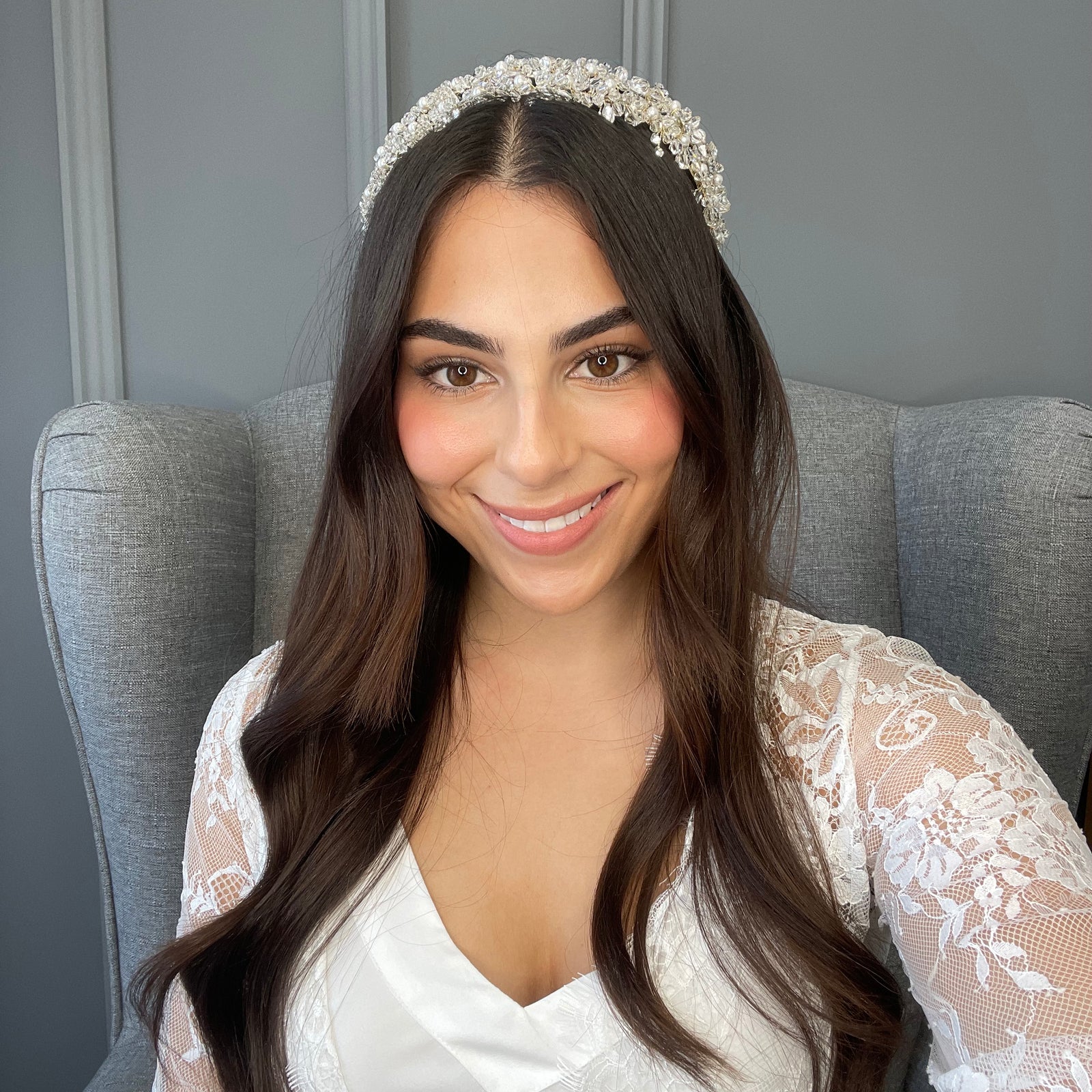 Imogen Pearl Luxe Double Bridal Headband Hair Accessories - Headbands,Tiara