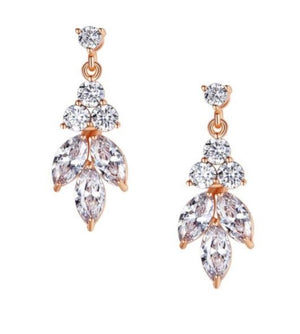 Marli Drop Bridal Earrings Earrings - Classic Short Drop  Rose Gold  