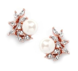 Vanda Bridal Earrings Earrings - Glamour Stud  Rose Gold  