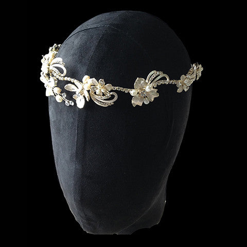 Lilia Floral Pearl Bridal Halo Hair Accessories - Bohemian Halo, Circlet