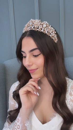 Luciana Bridal Crown - Rose Gold