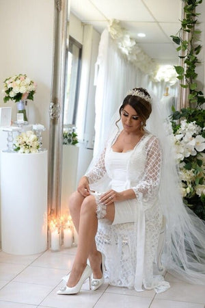 Klara - Full Length Lace Robe Bridal Robe - RTW    