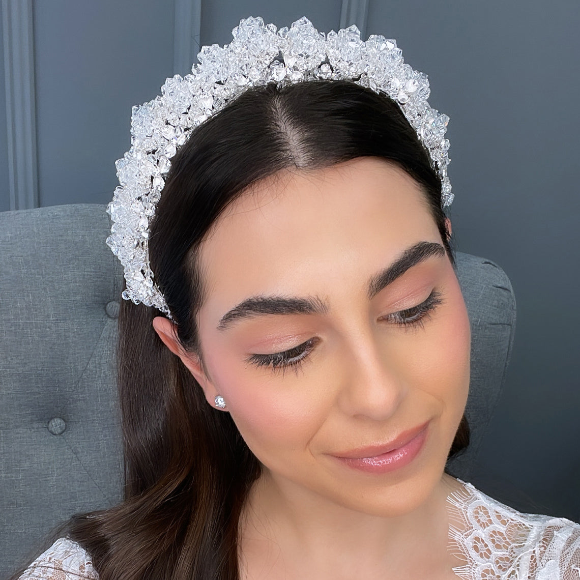 Abigail Crystal Bridal Crown Hair Accessories - Tiara & Crown