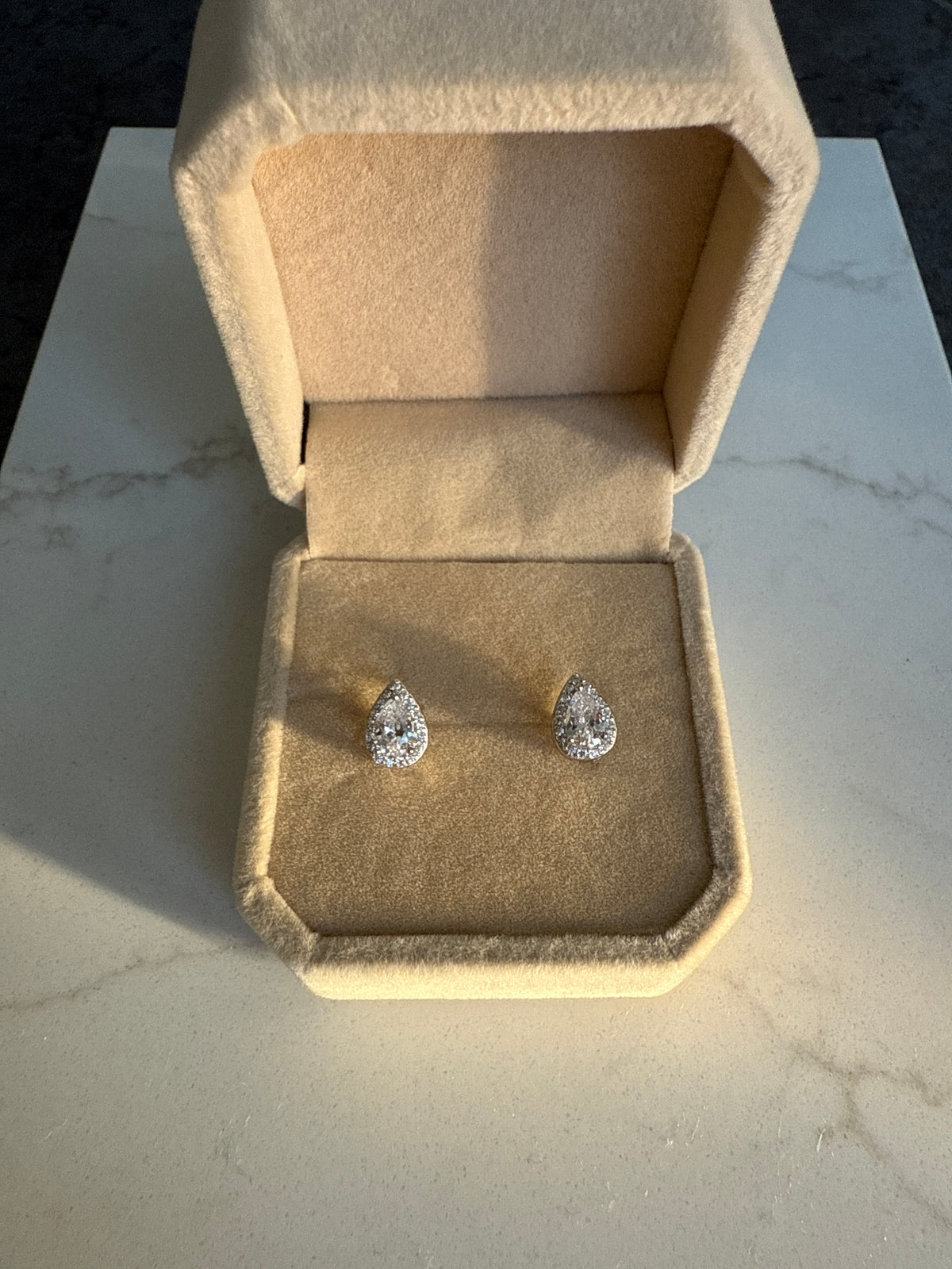 Denisa Crystal Teardrop Stud Earrings