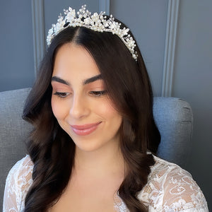 Gilene Bridal Crown Hair Accessories - Tiara & Crown  Silver  