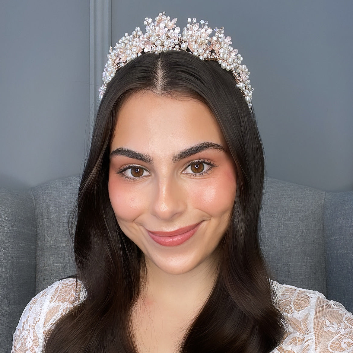 Gilene Pearl Double Crown Hair Accessories - Tiara &amp; Crown