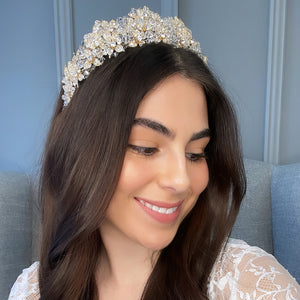 Dani Bridal Crown Hair Accessories - Tiara & Crown  Gold  