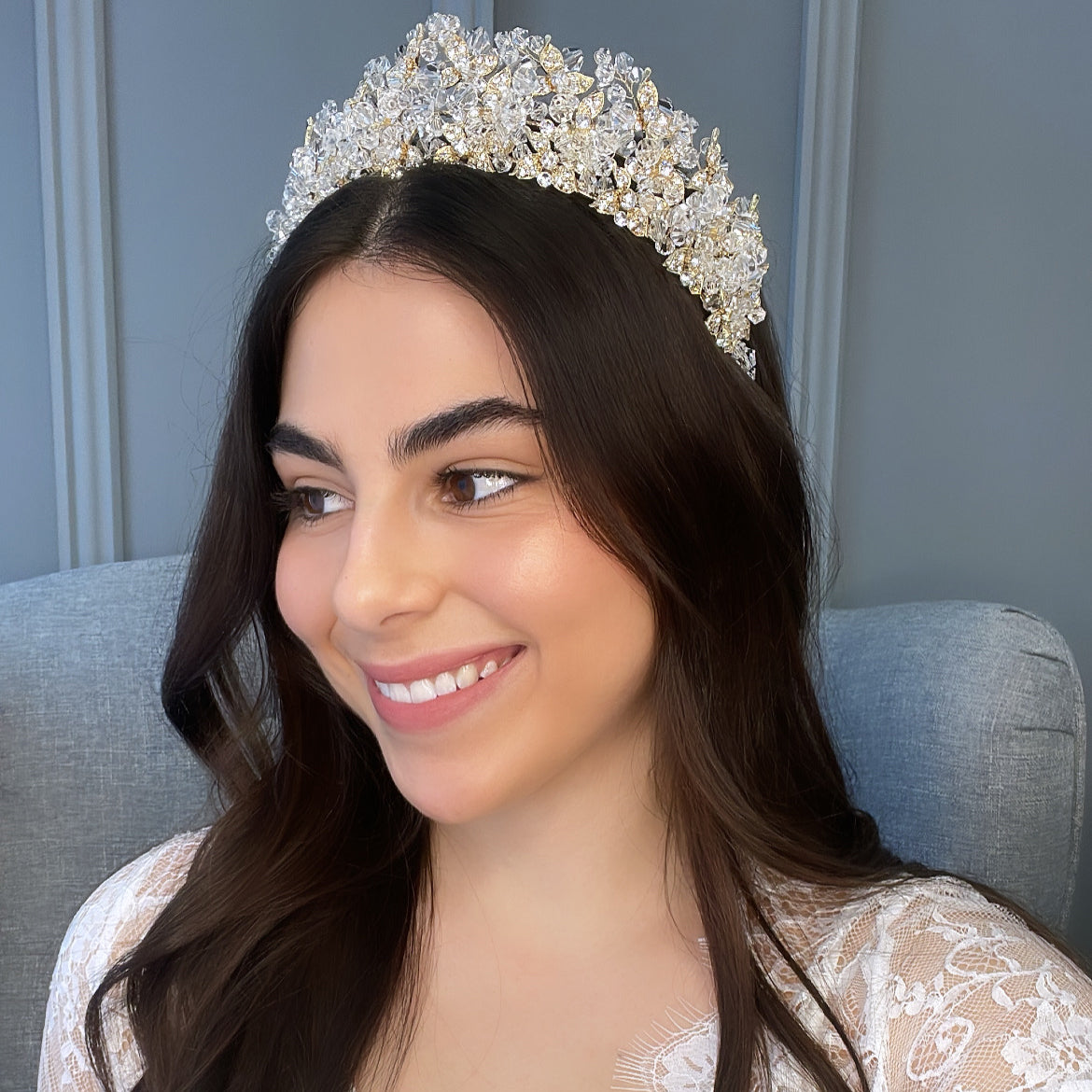 Monarch Crystal Bridal Crown Hair Accessories - Tiara & Crown