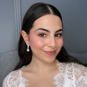 Catalina Bridal Earrings - Light Rose Gold Earrings - Long Drop    