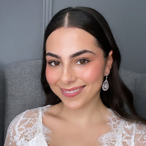 Laurel Bridal Earrings (Rose Gold) Earrings - Long Drop    