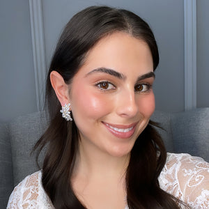 Decima Bridal Earrings - Gold (Clip On) Earrings - Glamour Stud    