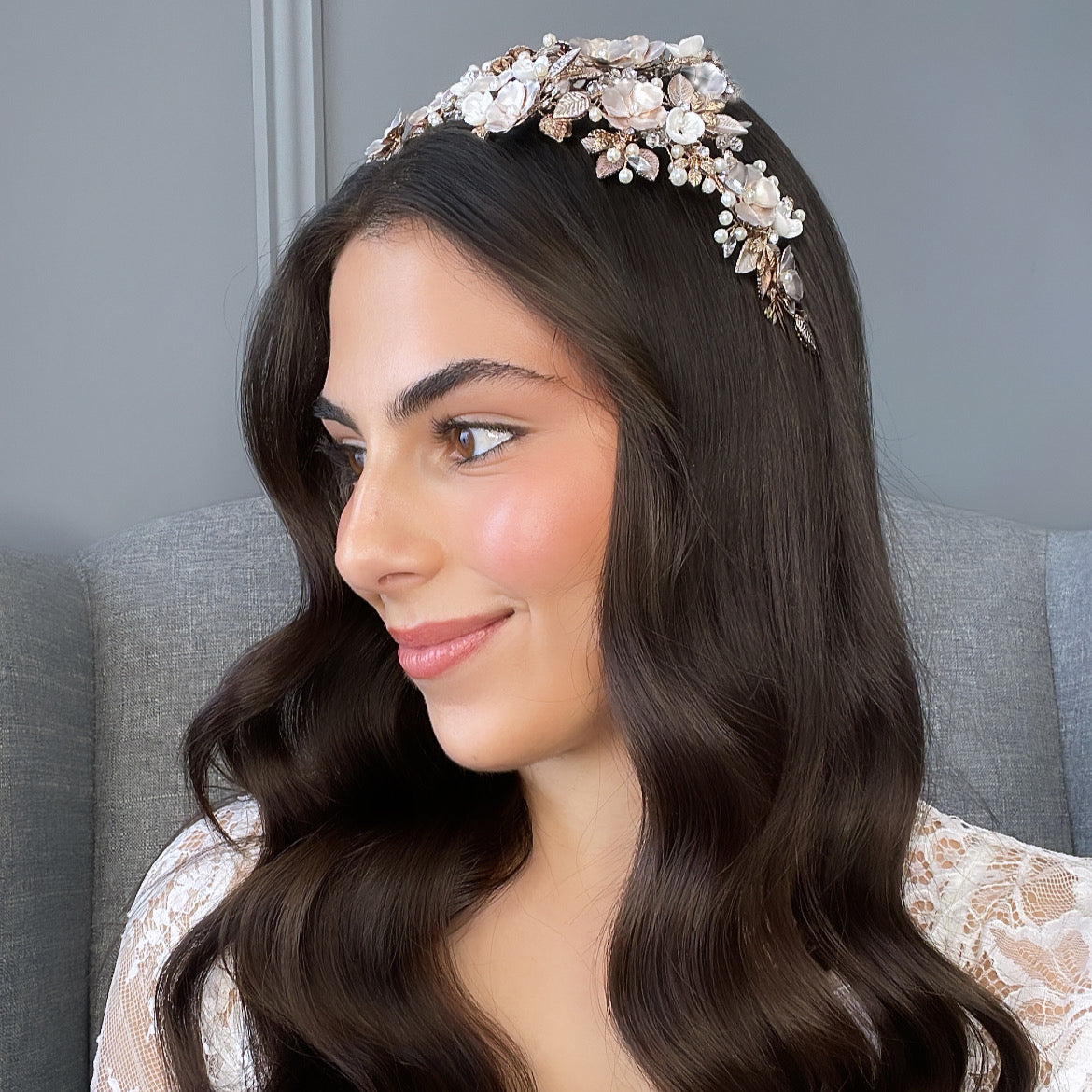 Nadja Flat Bridal Headpiece Hair Accessories - Headpieces