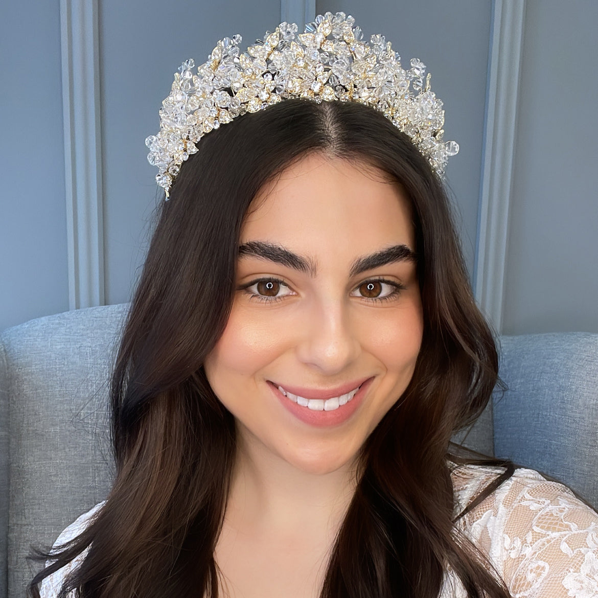 Monarch Crystal Bridal Crown Hair Accessories - Tiara & Crown