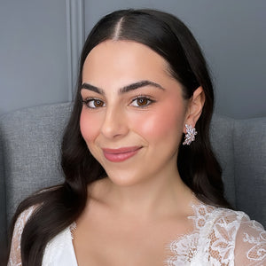 Decima Bridal Earrings - Rose Gold Earrings - Glamour Stud    