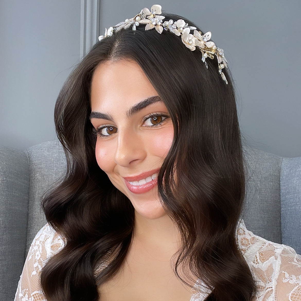 Marcela Floral Bridal Headpiece Hair Accessories - Headpieces