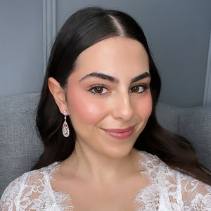 Laurel Bridal Earrings (Rose Gold) Earrings - Long Drop    