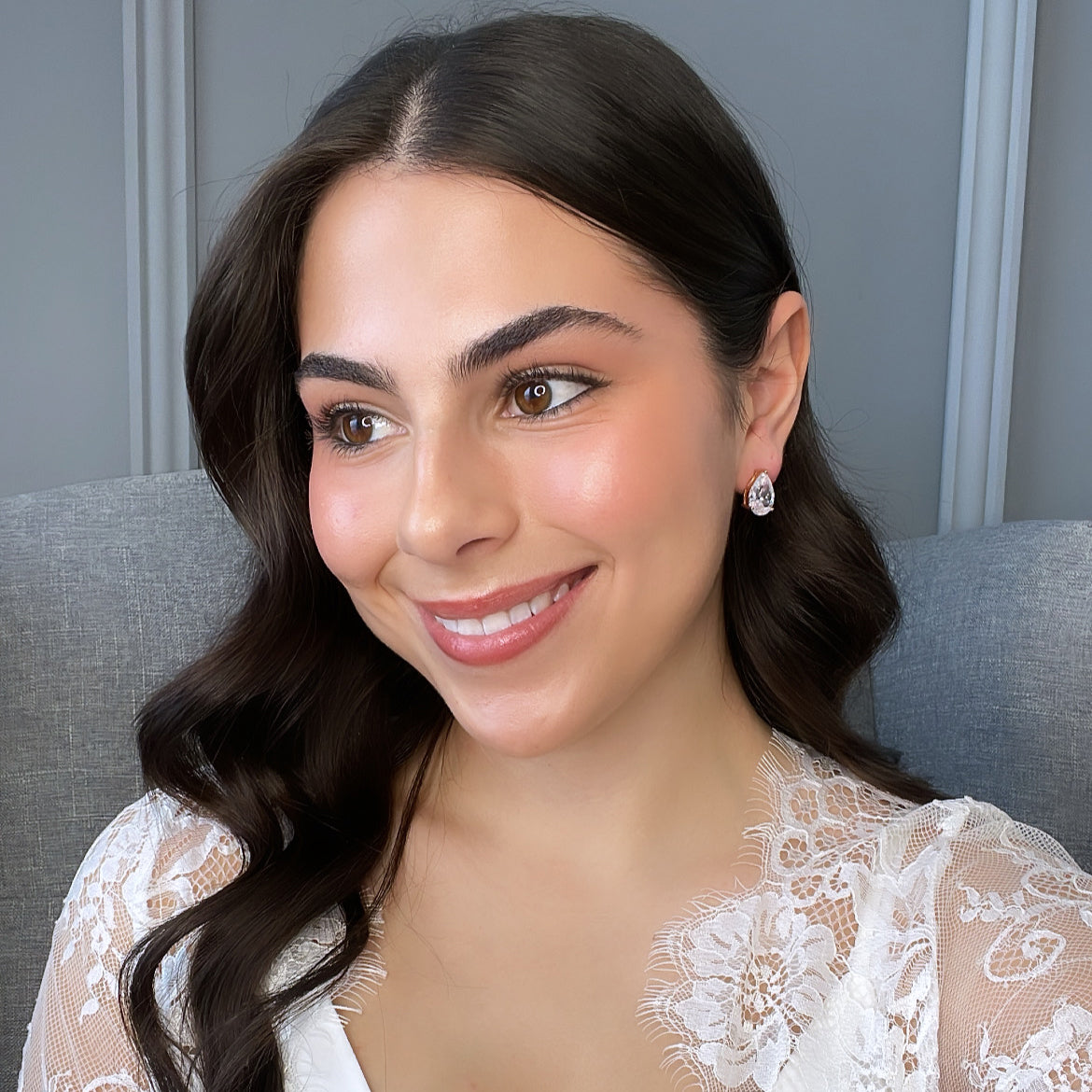 Vivyan Bridal Earrings (Rose Gold) Earrings - Classic Stud    