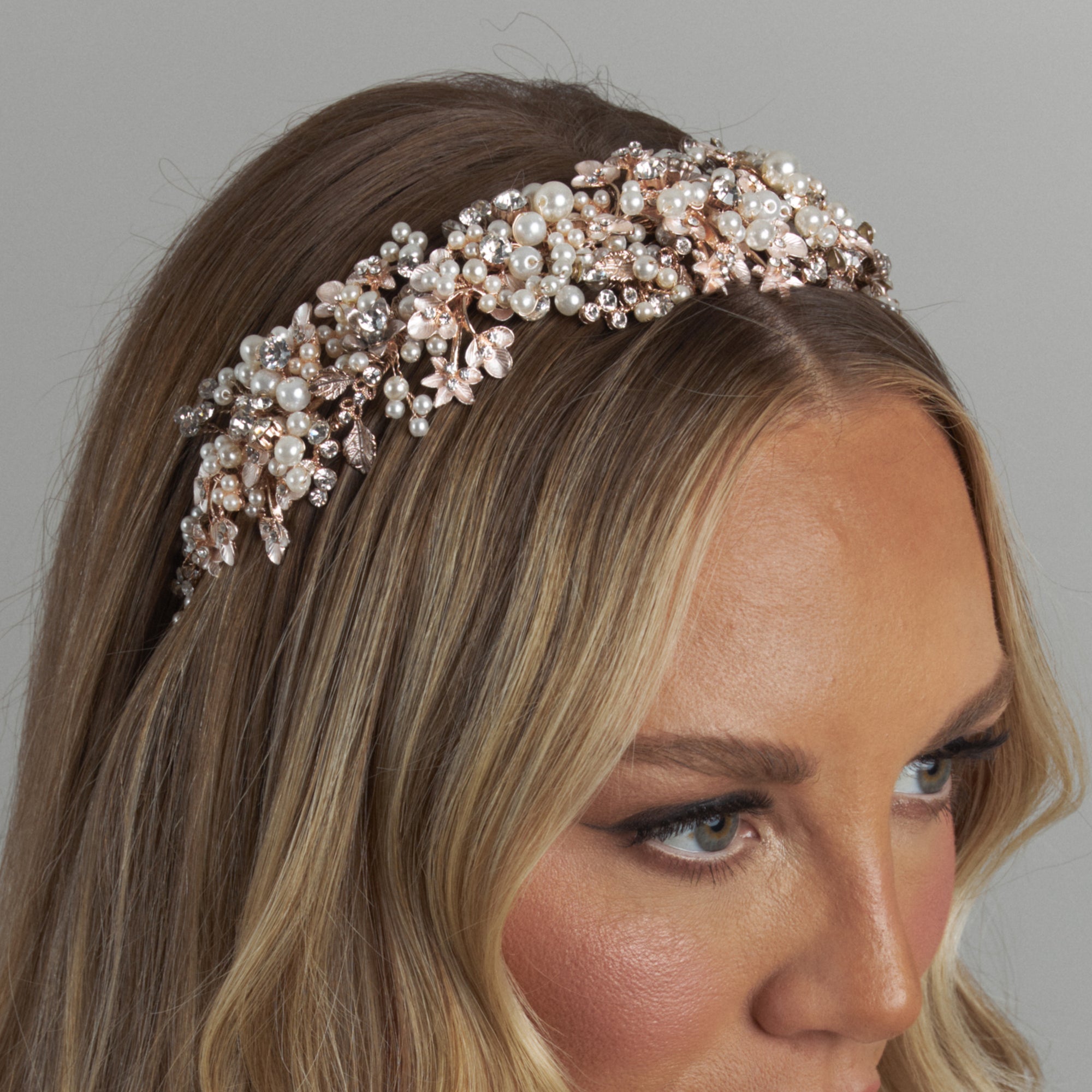 Adria Pearl Bridal Headband Hair Accessories - Headbands,Tiara