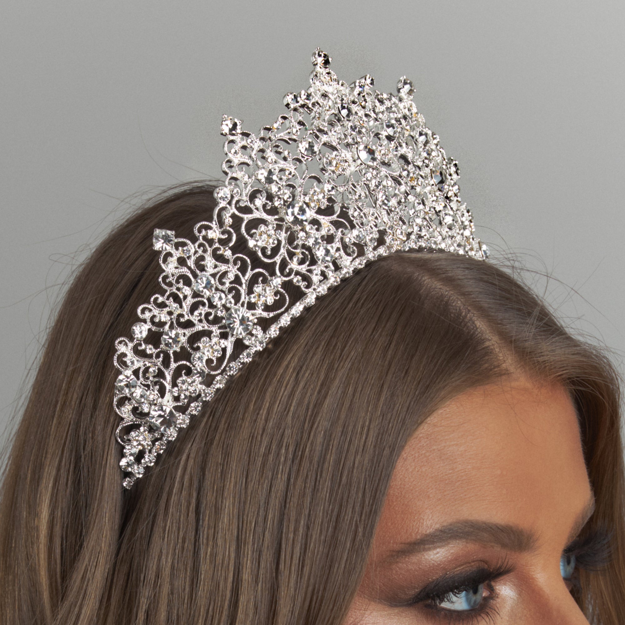 Alexis Crystal Bridal Crown Hair Accessories - Tiara & Crown