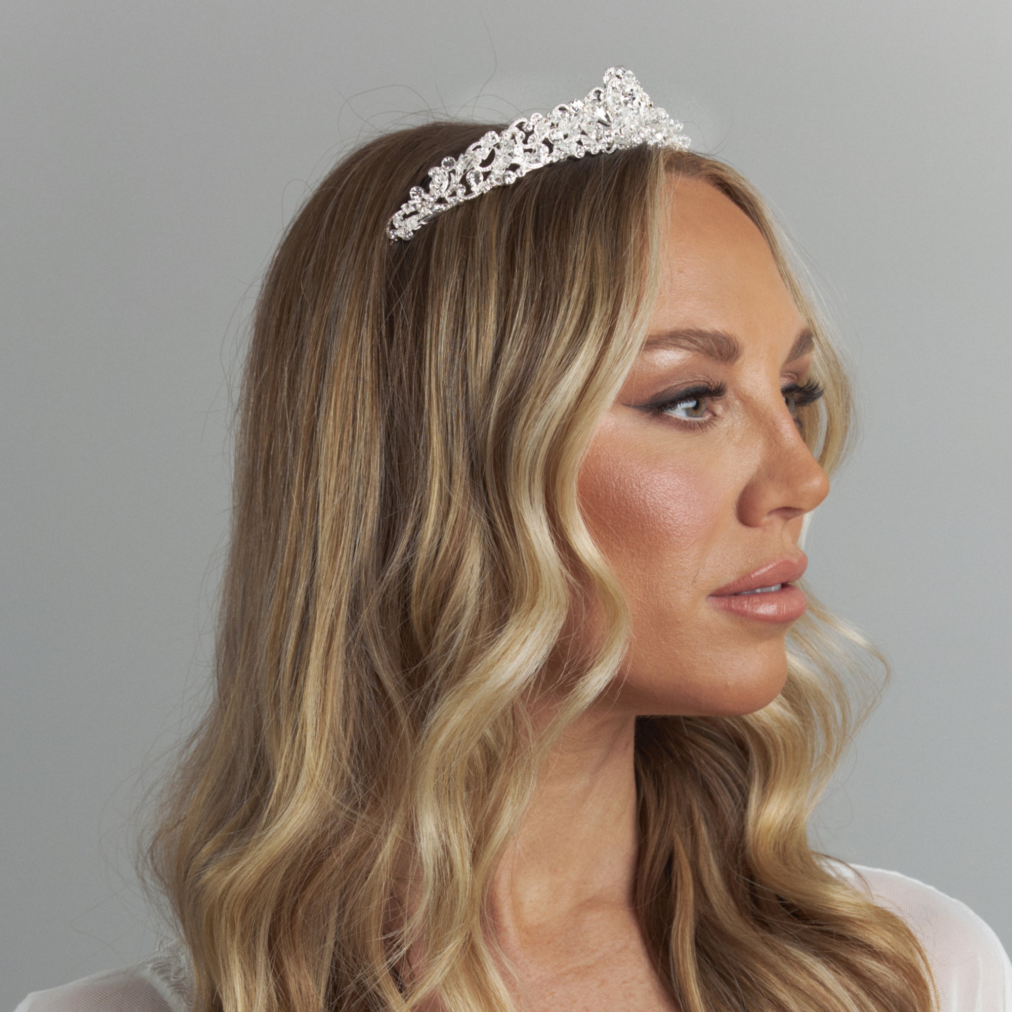 Amalie Crystal Bridal Crown Hair Accessories - Tiara & Crown