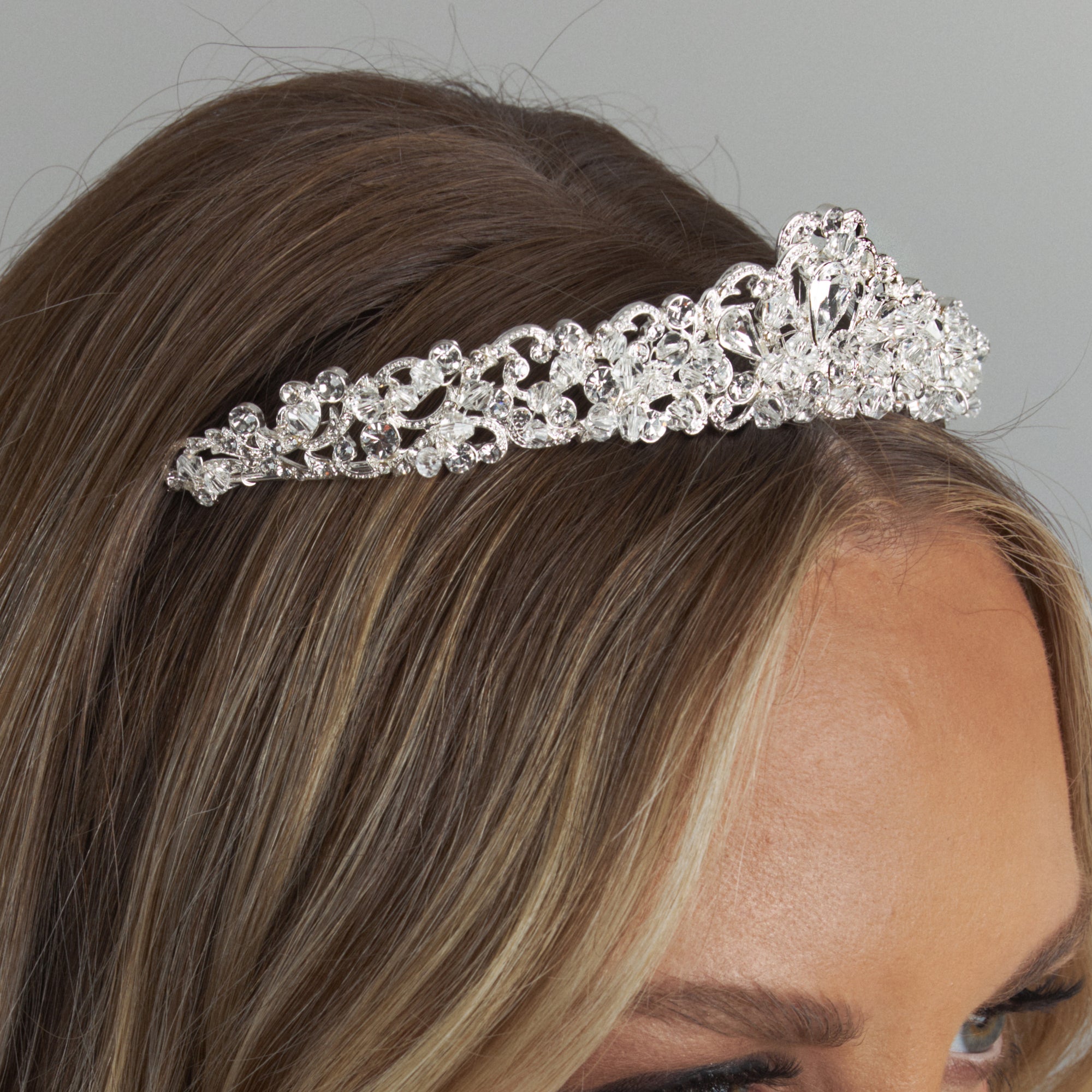 Amalie Crystal Bridal Crown Hair Accessories - Tiara & Crown