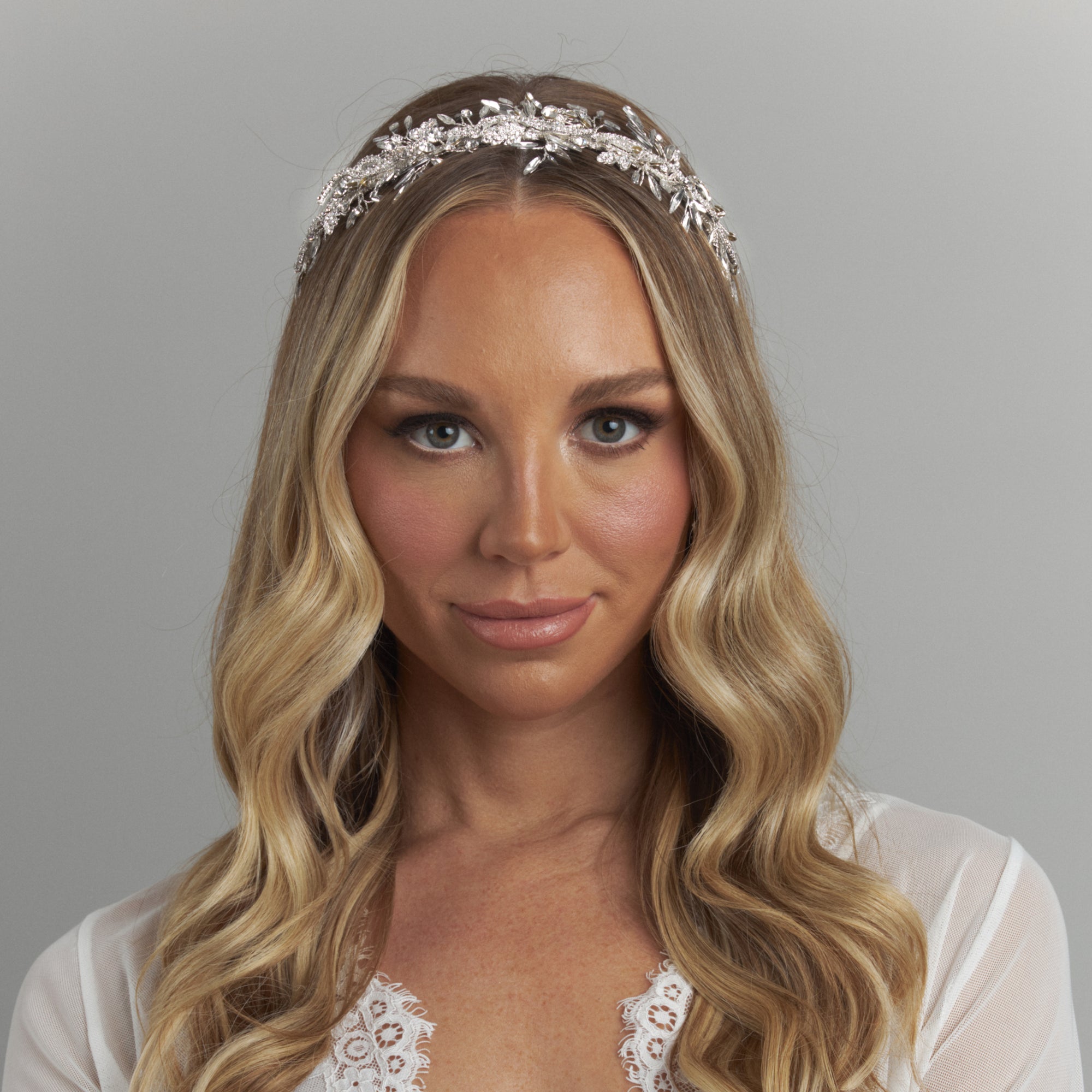 Anda Bridal wedding crystal floral headband