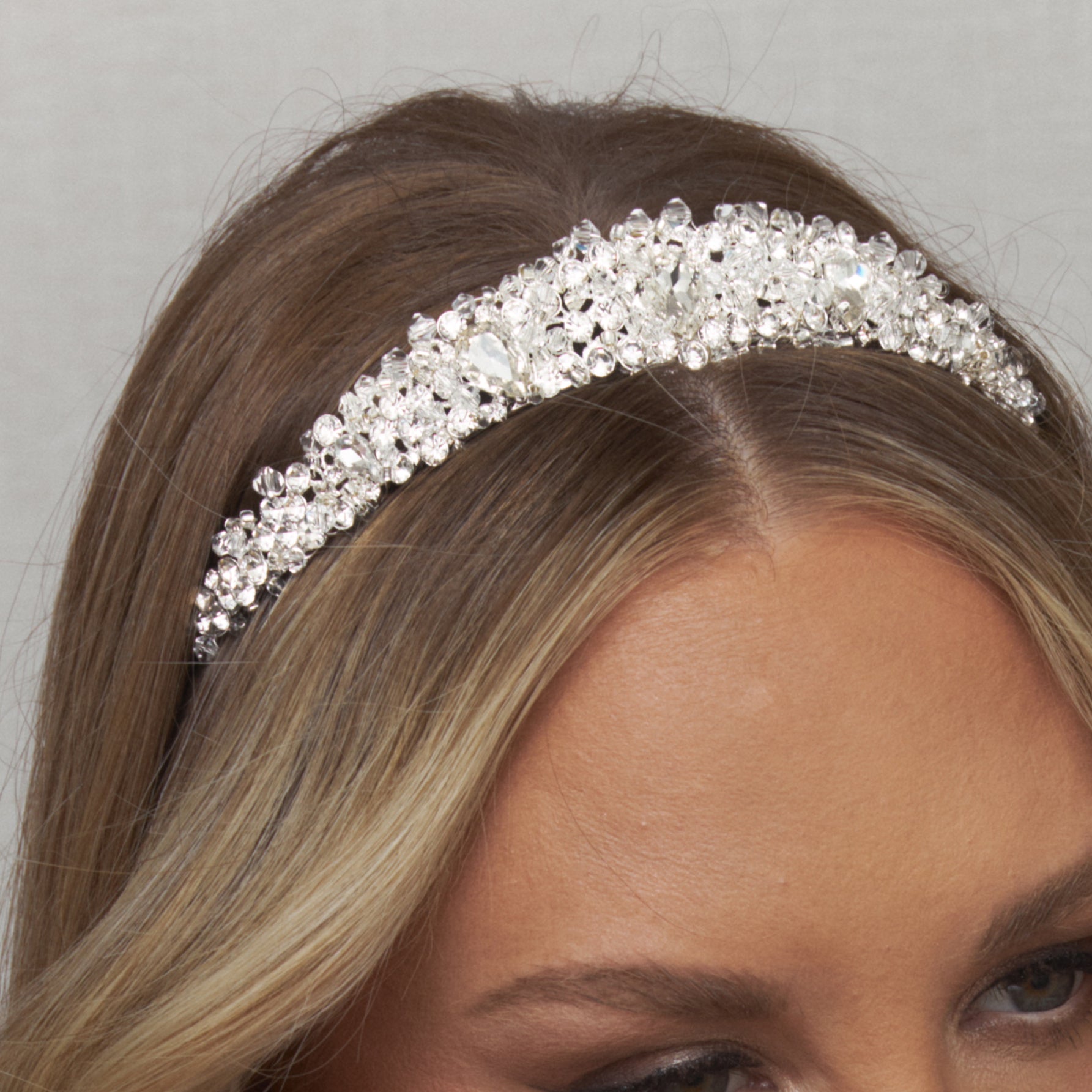 Angelina Crystal Bridal Crown Hair Accessories - Tiara & Crown