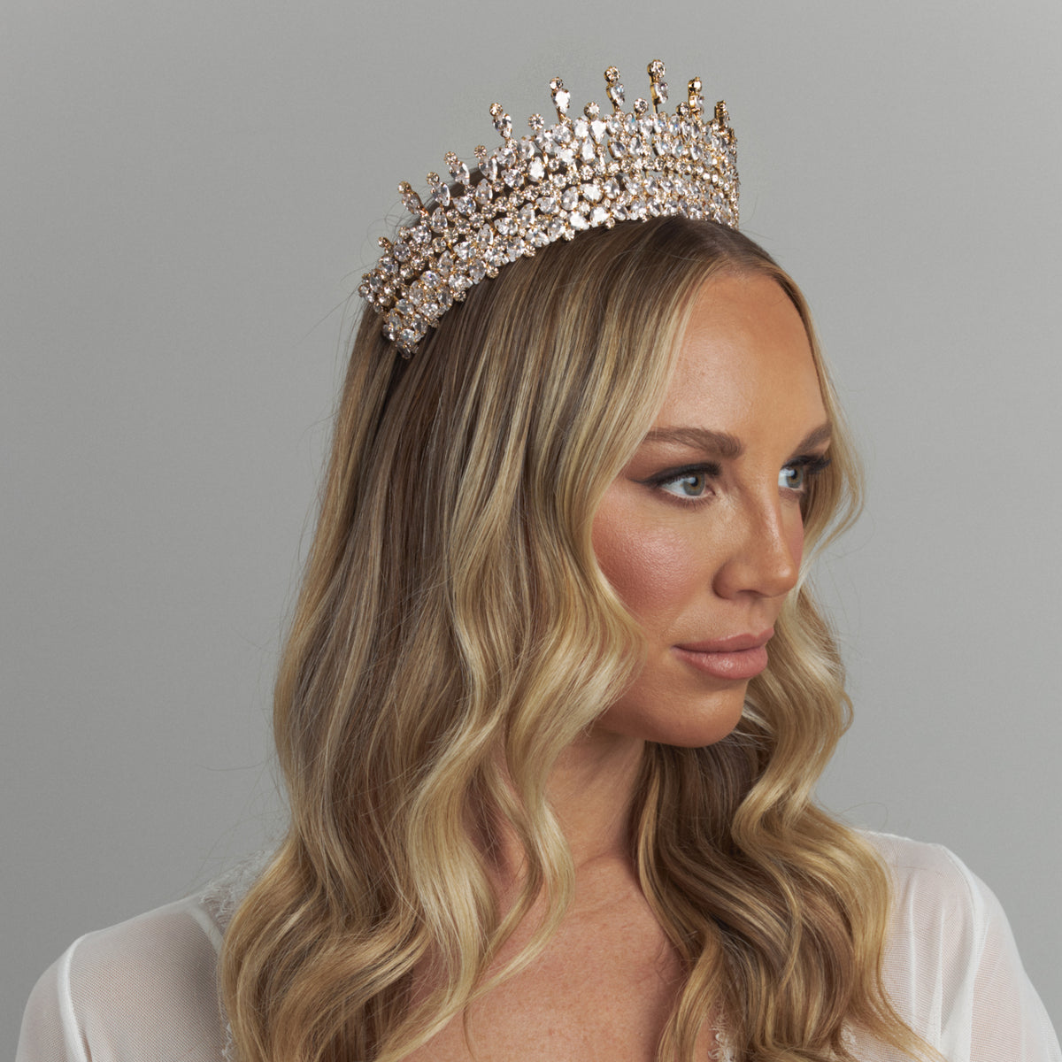 Arabella Crystal Bridal Crown Hair Accessories - Tiara &amp; Crown